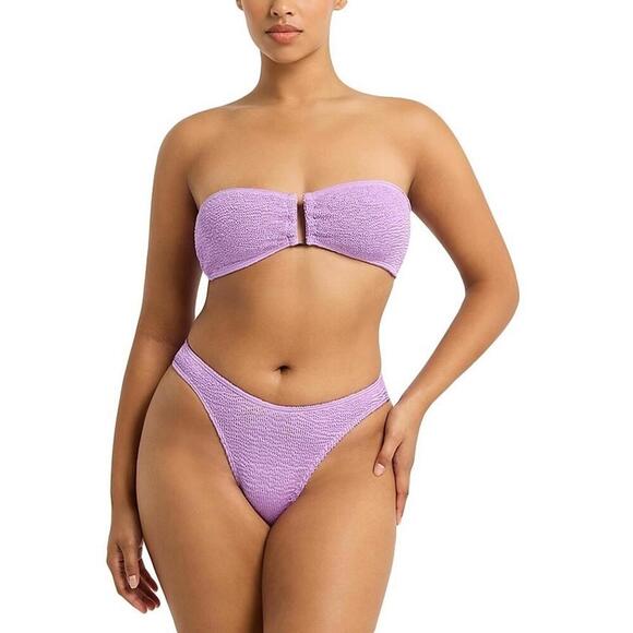 GIFT50 90$ Bond-eye Swimwear Crinkle Bikini Bottom Women's Size One Light Purple - Picture 1 of 1